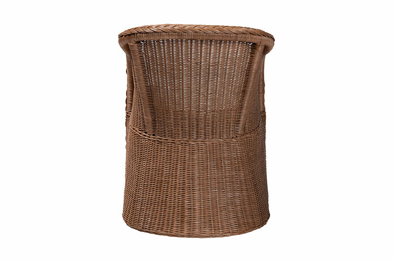 Palm Bohemian Peanut Brown Braided Rattan Arm Chair Baxton