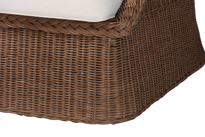 Novia Bohemian Peanut Brown Braided Rattan Sofa