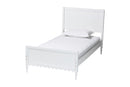 Ygritte Modern White Wood Full Platform Bed with Scalloped Edges Baxton