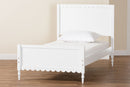 Ygritte Modern White Wood Full Platform Bed with Scalloped Edges Baxton