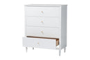 Ygritte Modern White Wood 4-Drawer Chest with Scalloped Edges Baxton