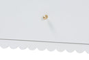 Ygritte Modern White Wood 4-Drawer Chest with Scalloped Edges Baxton