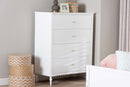 Ygritte Modern White Wood 4-Drawer Chest with Scalloped Edges Baxton