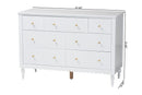 Ygritte Modern White Wood 7-Drawer Dresser with Scalloped Edges Baxton
