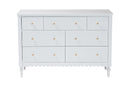 Ygritte Modern White Wood 7-Drawer Dresser with Scalloped Edges Baxton