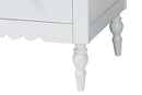 Ygritte Modern White Wood 7-Drawer Dresser with Scalloped Edges Baxton