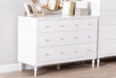 Ygritte Modern White Wood 7-Drawer Dresser with Scalloped Edges Baxton