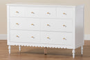 Ygritte Modern White Wood 7-Drawer Dresser with Scalloped Edges Baxton