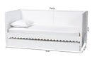 Ygritte Modern White Scalloped Wood Twin Daybed with Trundle Baxton