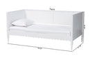 Ygritte Modern White Wood Twin Daybed with Scalloped Edges Baxton