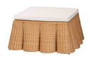 Claire Scallop Natural Rattan Ottoman with Cushion Baxton
