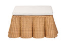 Claire Scallop Natural Rattan Ottoman with Cushion Baxton