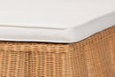 Claire Scallop Natural Rattan Ottoman with Cushion Baxton