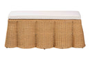 Claire Bohemian Scallop Natural Rattan Ottoman with Cushion Baxton