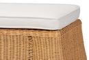 Claire Bohemian Scallop Natural Rattan Ottoman with Cushion Baxton