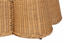 Claire Bohemian Scallop Natural Rattan Ottoman with Cushion Baxton