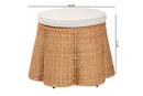 Claire Scallop Natural Rattan Ottoman w/Cushion Baxton
