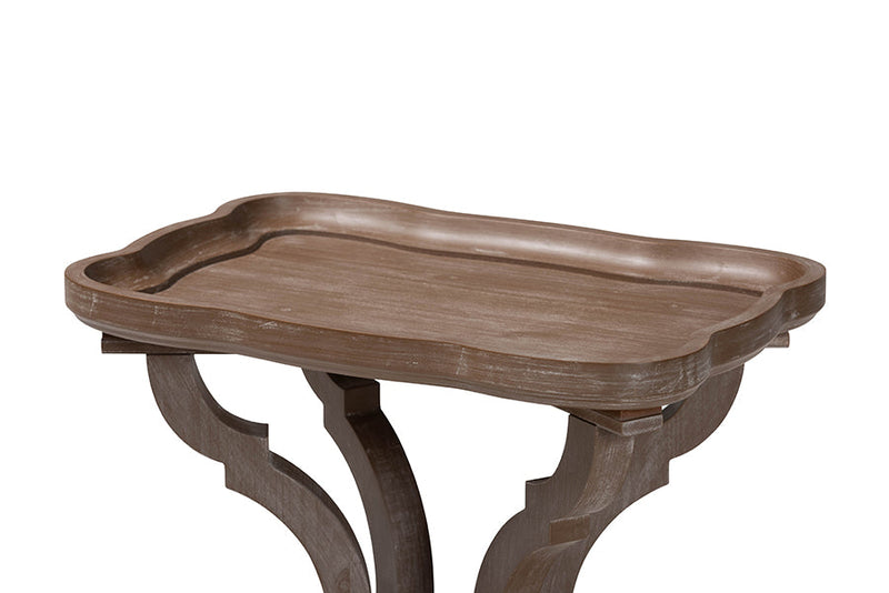 Raymond Antique Brown Wood End Table Baxton