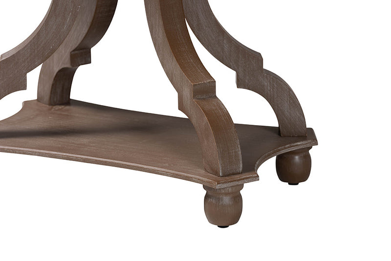 Raymond Antique Brown Wood End Table Baxton