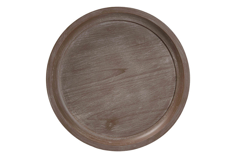 Fleur Antique Brown Wood End Table Baxton