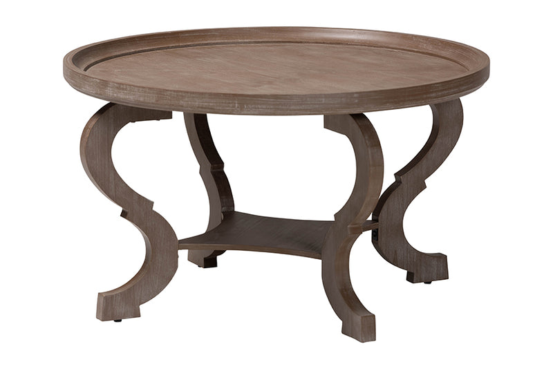 Cormier French Country Antique Brown Wood Coffee Table