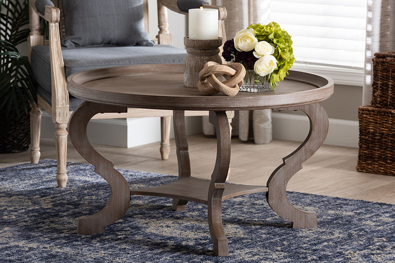 Cormier French Country Antique Brown Wood Coffee Table