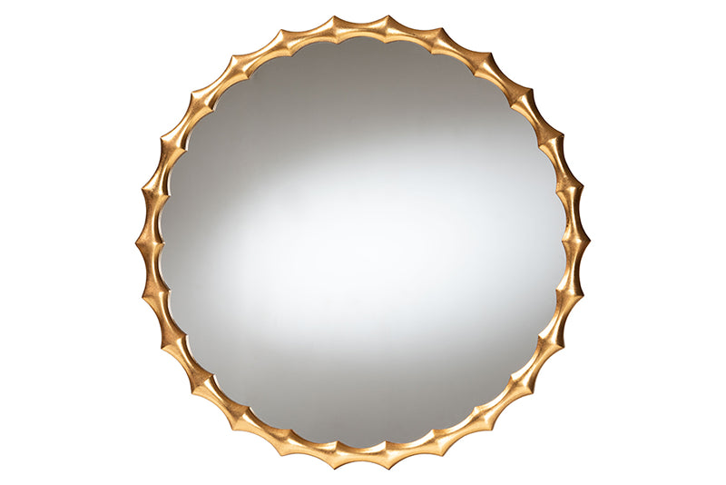 Clive Antique Goldleaf Bamboo-Border Accent Wall Mirror