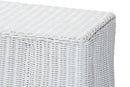 Claire Bohemian White Scallop Rattan Console Table Baxton