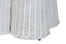Claire Bohemian White Scallop Rattan Console Table Baxton