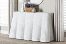 Claire Bohemian White Scallop Rattan Console Table Baxton