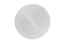 Claire Bohemian White Scalloped Rattan End Table Baxton
