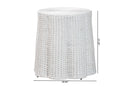 Claire Bohemian White Scalloped Rattan End Table Baxton