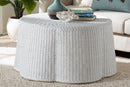 Claire Scalloped Natural Rattan Coffee Table Baxton