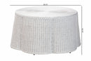 Claire Scalloped Natural Rattan Coffee Table Baxton