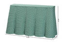 Claire Bohemian Seafoam Green Scallop Rattan Console Table Baxton