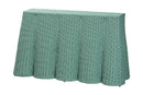 Claire Bohemian Seafoam Green Scallop Rattan Console Table Baxton