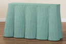 Claire Bohemian Seafoam Green Scallop Rattan Console Table Baxton