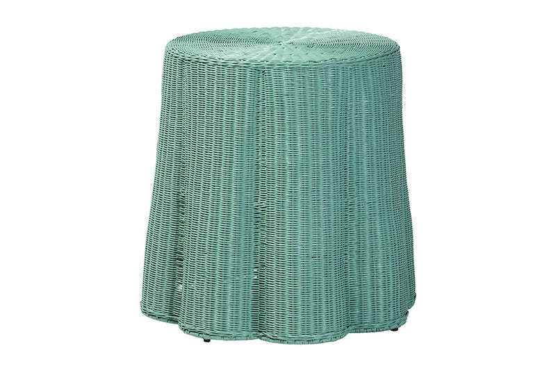 Claire Scallop Natural Rattan Console Table Baxton