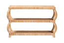 Cassiopeia Bohemian Natural Rattan 3-Tier Console Table Baxton
