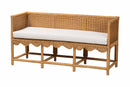 Gallo Bohemian Scallop Light Honey Rattan Accent Bench Baxton