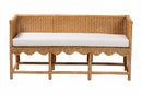 Gallo Bohemian Scallop Light Honey Rattan Accent Bench Baxton