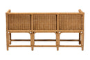 Gallo Bohemian Scallop Light Honey Rattan Accent Bench Baxton