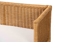 Gallo Bohemian Scallop Light Honey Rattan Accent Bench Baxton