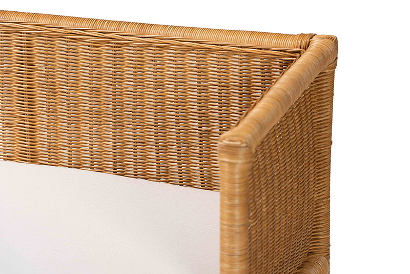 Gallo Bohemian Scallop Light Honey Rattan Accent Bench