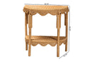 Bandung Bohemian Scallop Light Honey Rattan Console Table Baxton