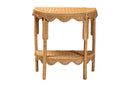 Bandung Bohemian Scallop Light Honey Rattan Console Table Baxton