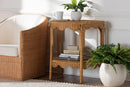 Bandung Bohemian Scallop Light Honey Rattan Console Table Baxton