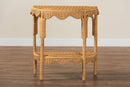 Bandung Bohemian Scallop Light Honey Rattan Console Table Baxton