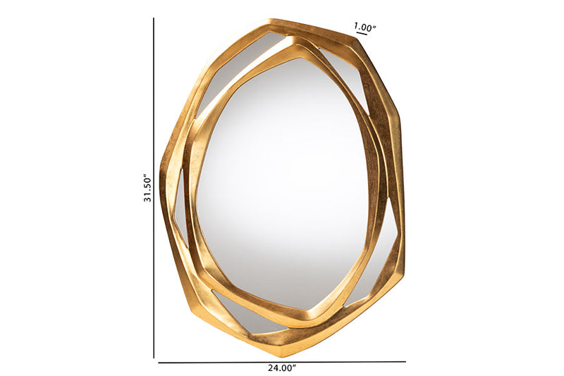Semira Antique Goldleaf Accent Wall Mirror Baxton