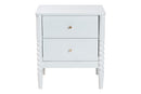 Laverne White 2-Drawer Bobbin Nightstand Baxton